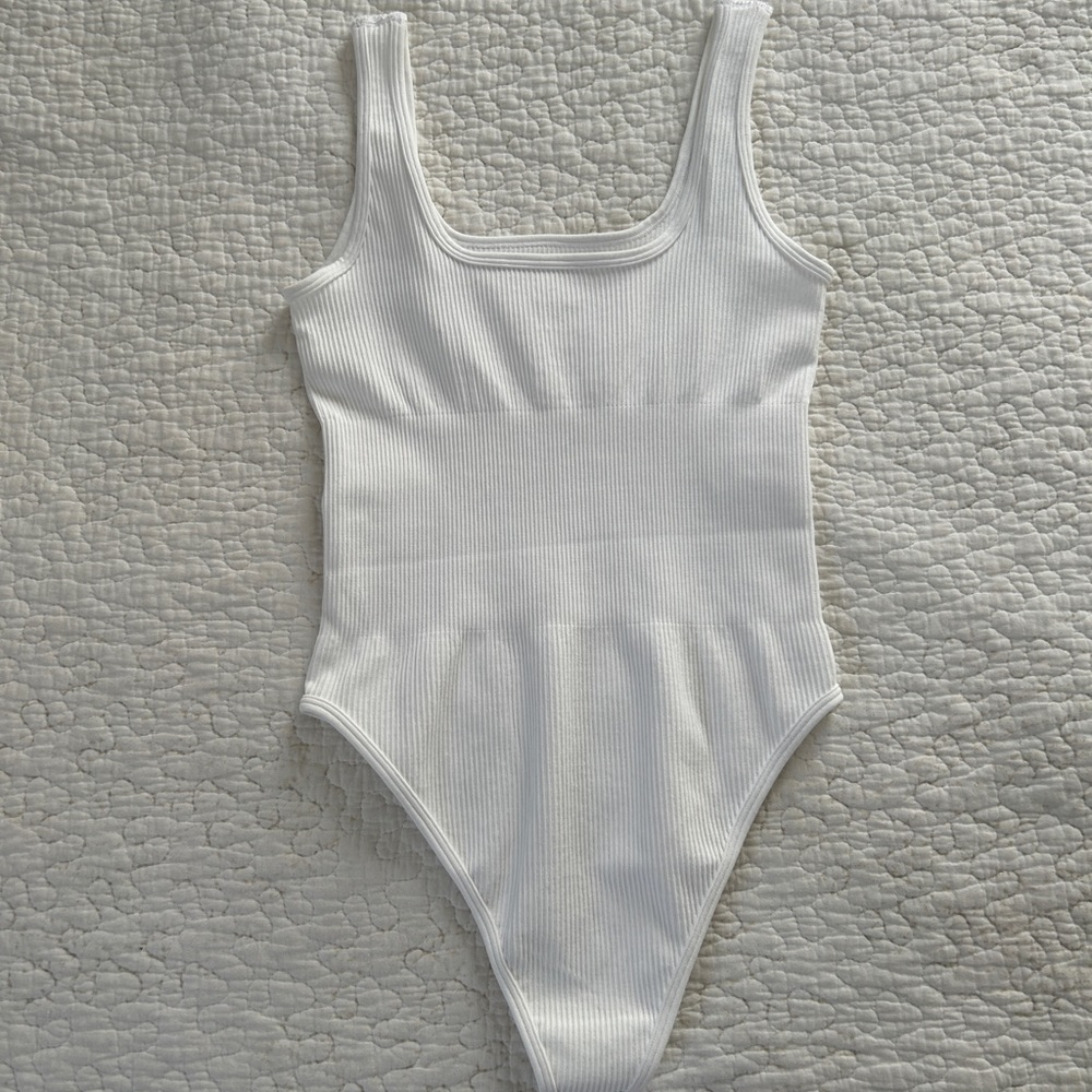 White Core Control Square Neck Bodysuit